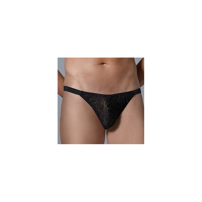 Allure Men String Dentelle Leopard Allure Noir